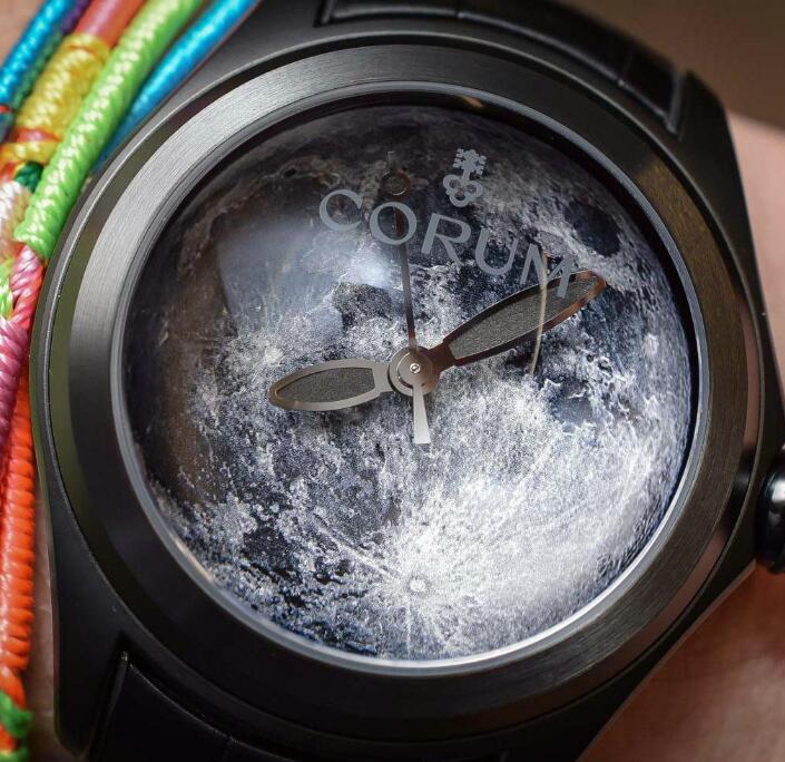 The timepiece looks like a real celestial body with the distinctive design.