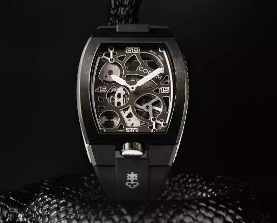 The all-black designed Corum looks cool and powerful.